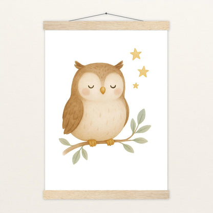 Emmi die Eule Poster mit Leisten von tinylearner