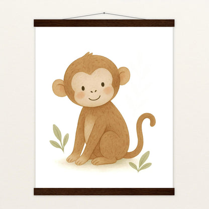 Aki der Affe Poster mit Leisten von tinylearner