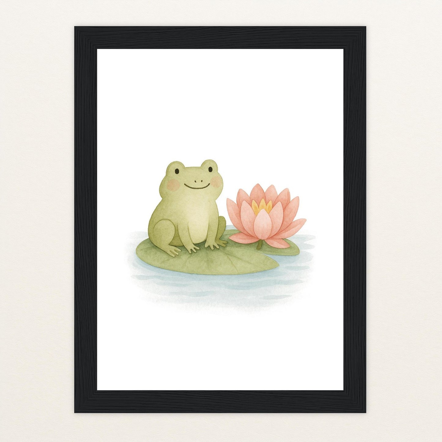 Flocke der Frosch Poster mit Holzrahmen von tinylearner