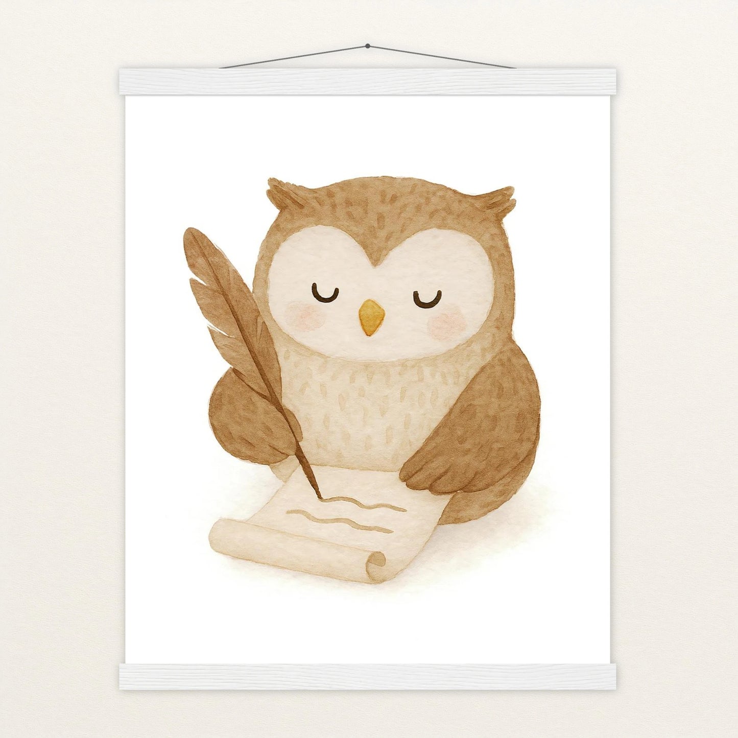 Emmi die Eule - Motiv: "Brief" Poster mit Leisten von tinylearner