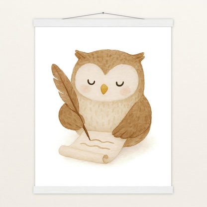 Emmi die Eule - Motiv: "Brief" Poster mit Leisten von tinylearner