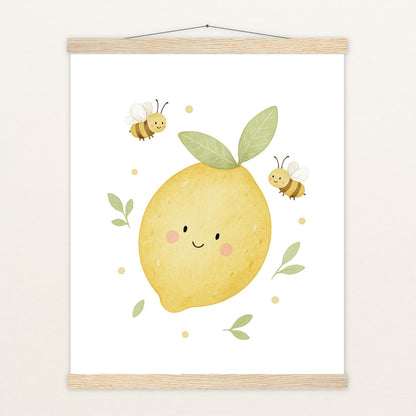 Obst: Zitrone Poster mit Leisten von tinylearner