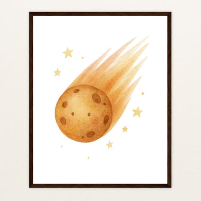 Asteroid Poster mit Holzrahmen von tinylearner