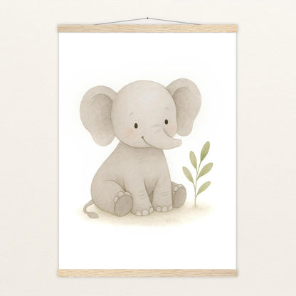Emil der Elefant Poster mit Leisten von tinylearner