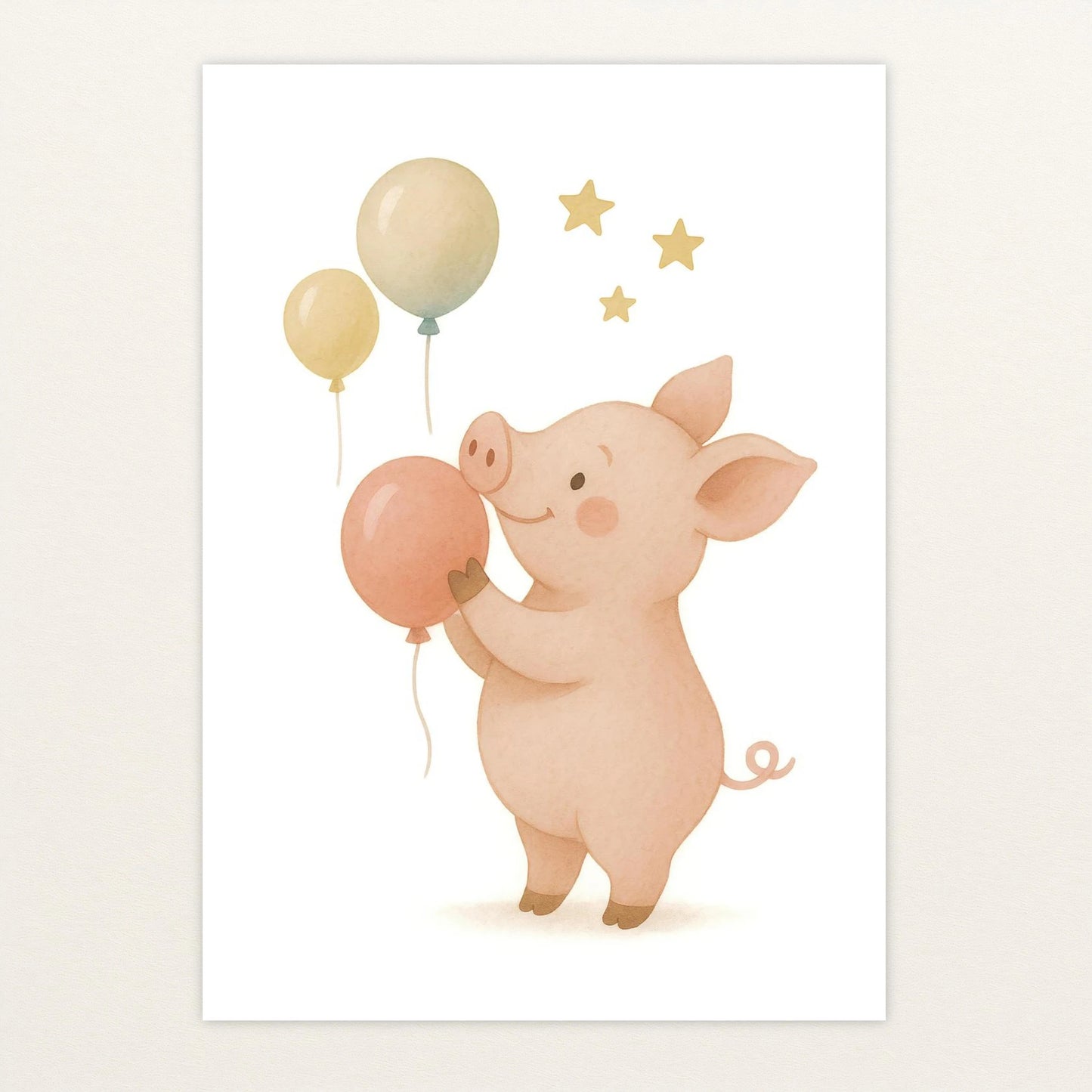 Susi das Schwein - Motiv: "Ballons" Poster von tinylearner