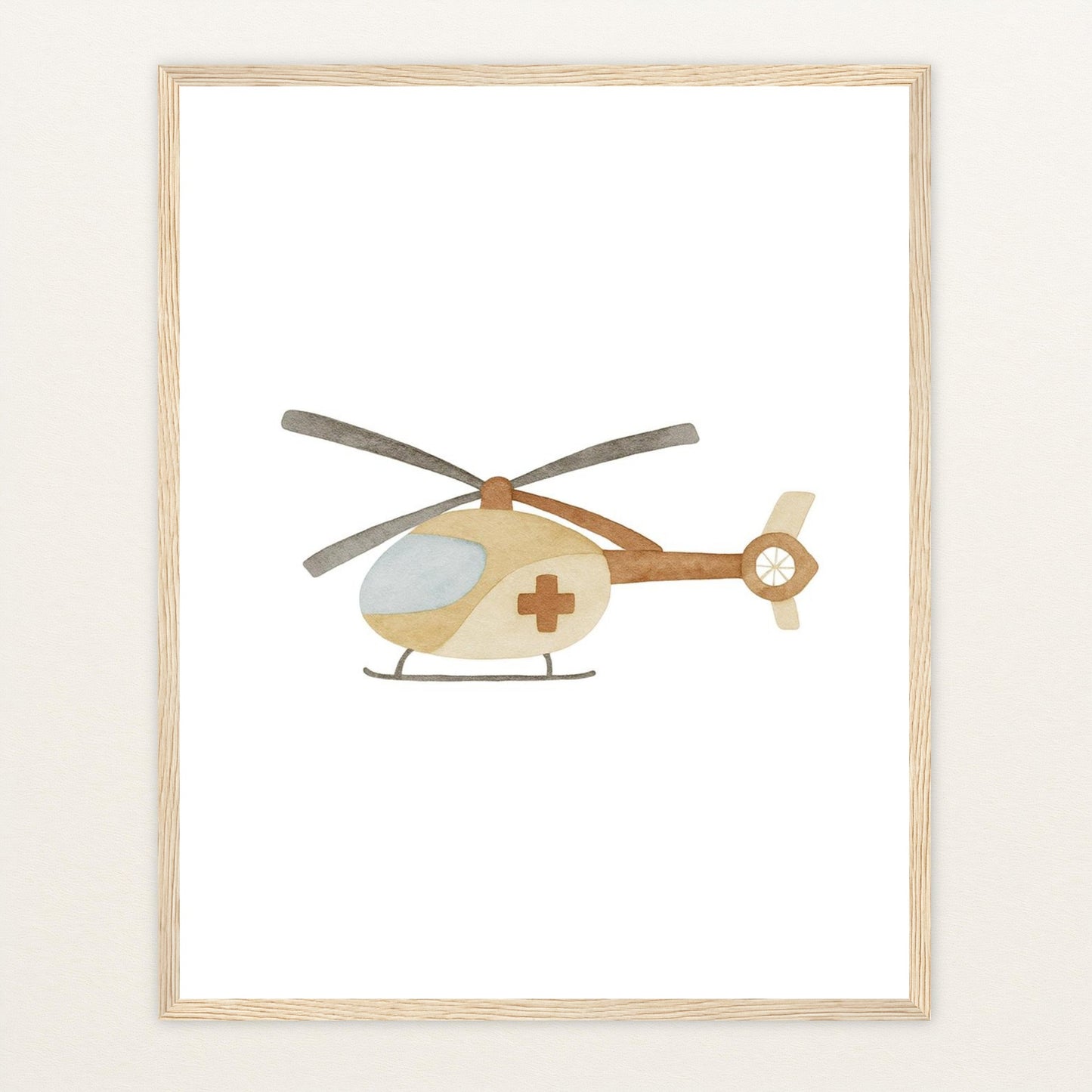 Rettungshubschrauber Poster mit Holzrahmen von tinylearner