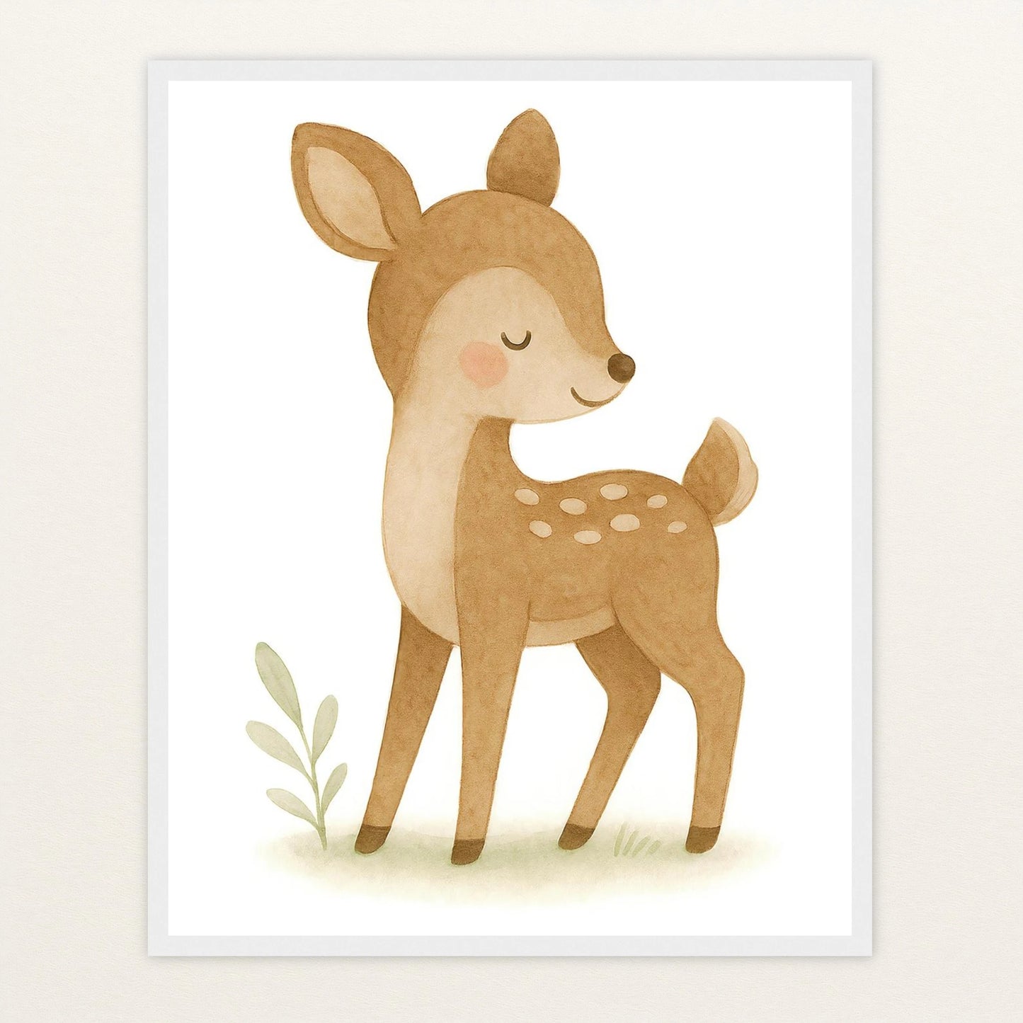 Ria das Reh Poster mit Holzrahmen von tinylearner