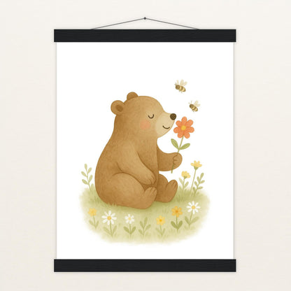 Balu der Bär - Motiv: "Blume" Poster mit Leisten von tinylearner