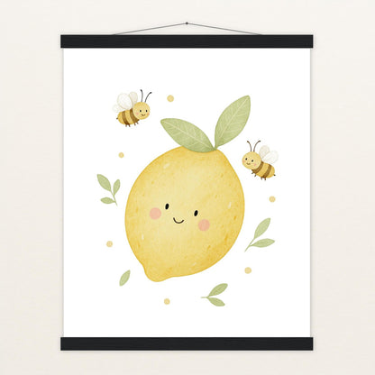 Obst: Zitrone Poster mit Leisten von tinylearner