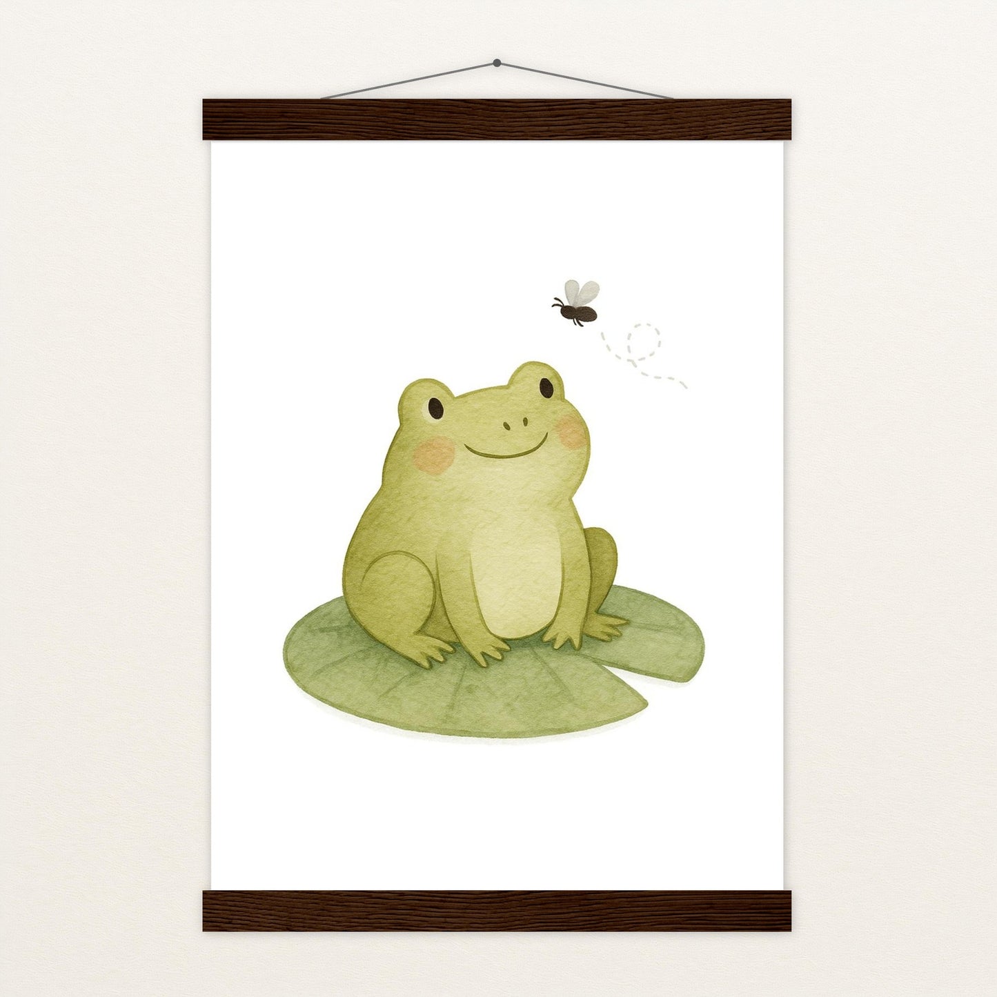 Flocke der Frosch - Motiv: "Fliege" Poster mit Leisten von tinylearner