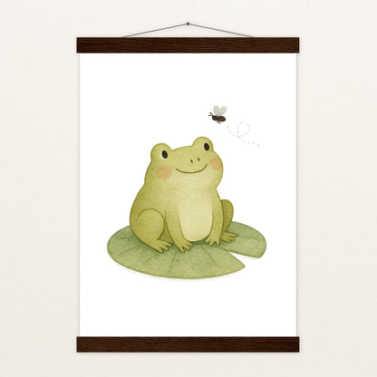 Flocke der Frosch - Motiv: "Fliege" Poster mit Leisten von tinylearner