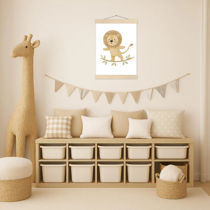 Leo der Löwe - Motiv: "Seiltanz" Poster mit Leisten von tinylearner