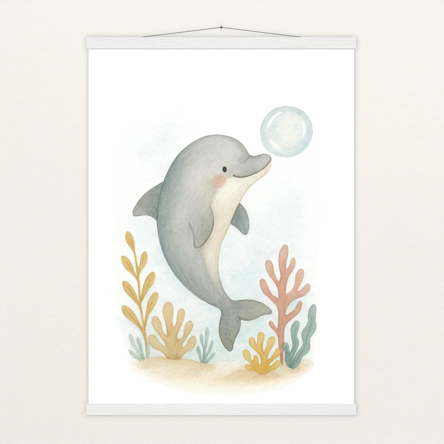 Dora der Delfin - Motiv: "Luftblase" Poster mit Leisten von tinylearner