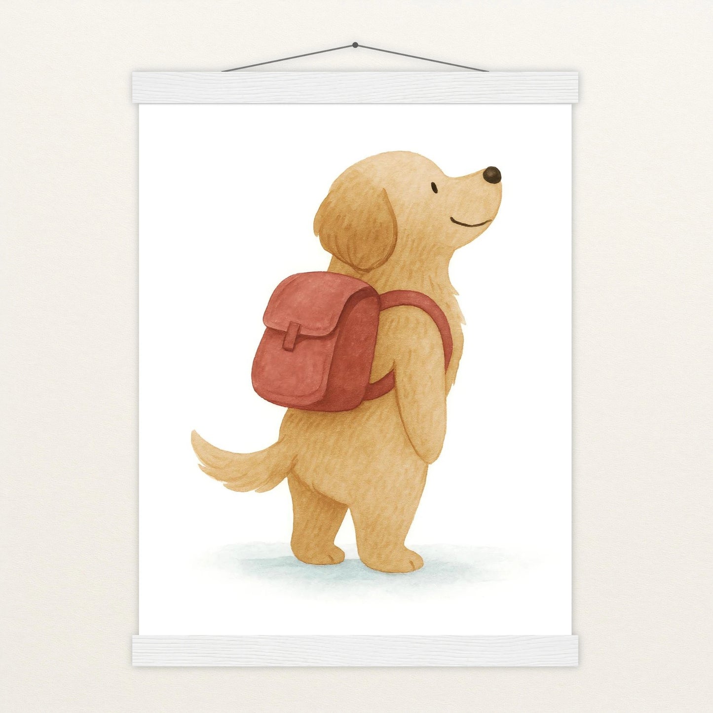 Hugo der Hund - Motiv: "Rucksack" Poster mit Leisten von tinylearner
