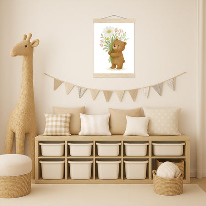 Balu der Bär - Motiv: "Blumenstrauß" Poster mit Leisten von tinylearner
