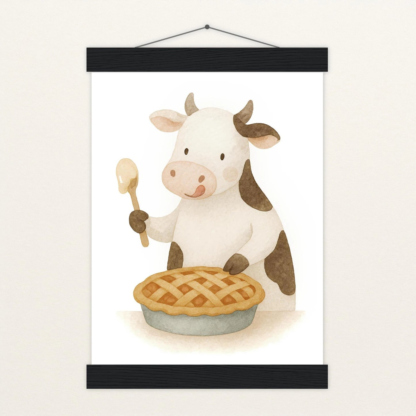 Klara die Kuh - Motiv: "Kuchen" Poster mit Leisten von tinylearner