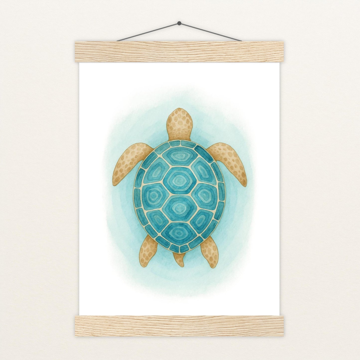 Sora die Schildkröte - Motiv: "Treiben" Poster mit Leisten von tinylearner