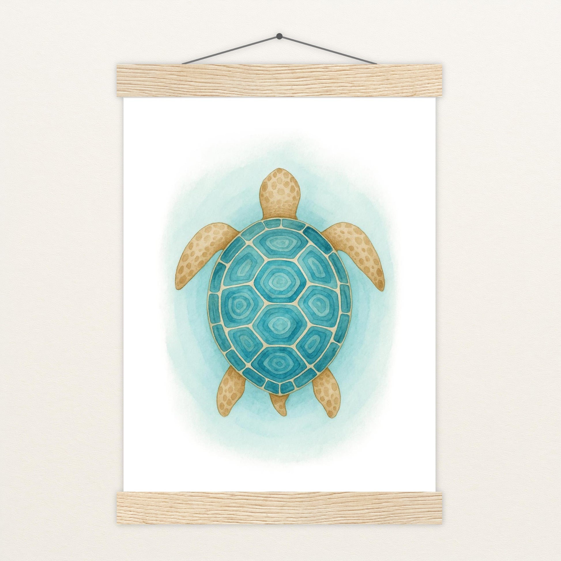 Sora die Schildkröte - Motiv: "Treiben" Poster mit Leisten von tinylearner