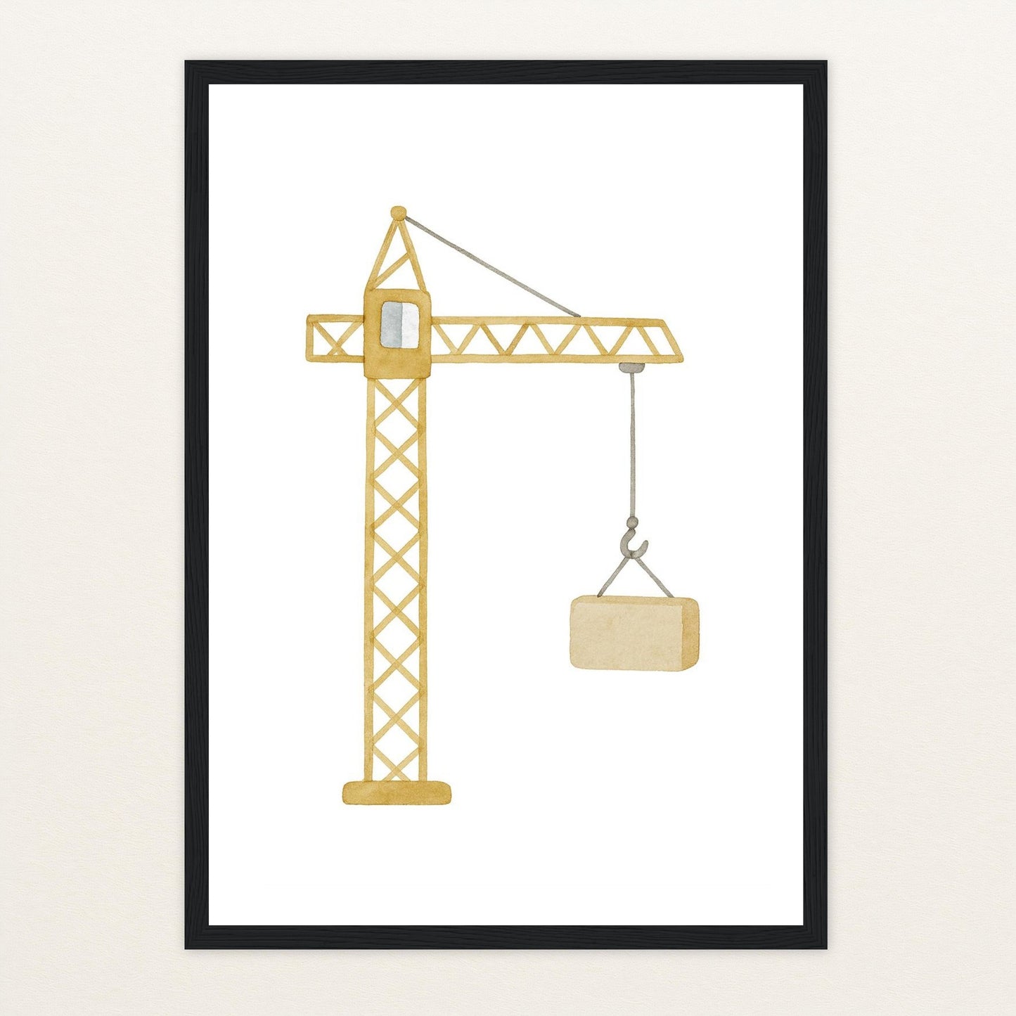 Kran Poster mit Holzrahmen von tinylearner