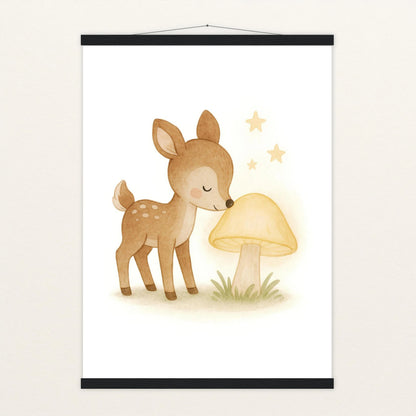 Ria das Reh - Motiv: "Leuchtpilz" Poster mit Leisten von tinylearner