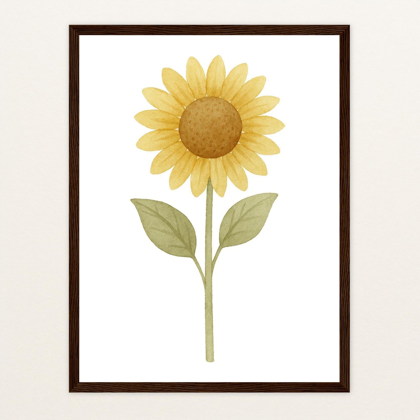 Sonnenblume Poster mit Holzrahmen von tinylearner