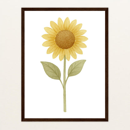 Sonnenblume Poster mit Holzrahmen von tinylearner