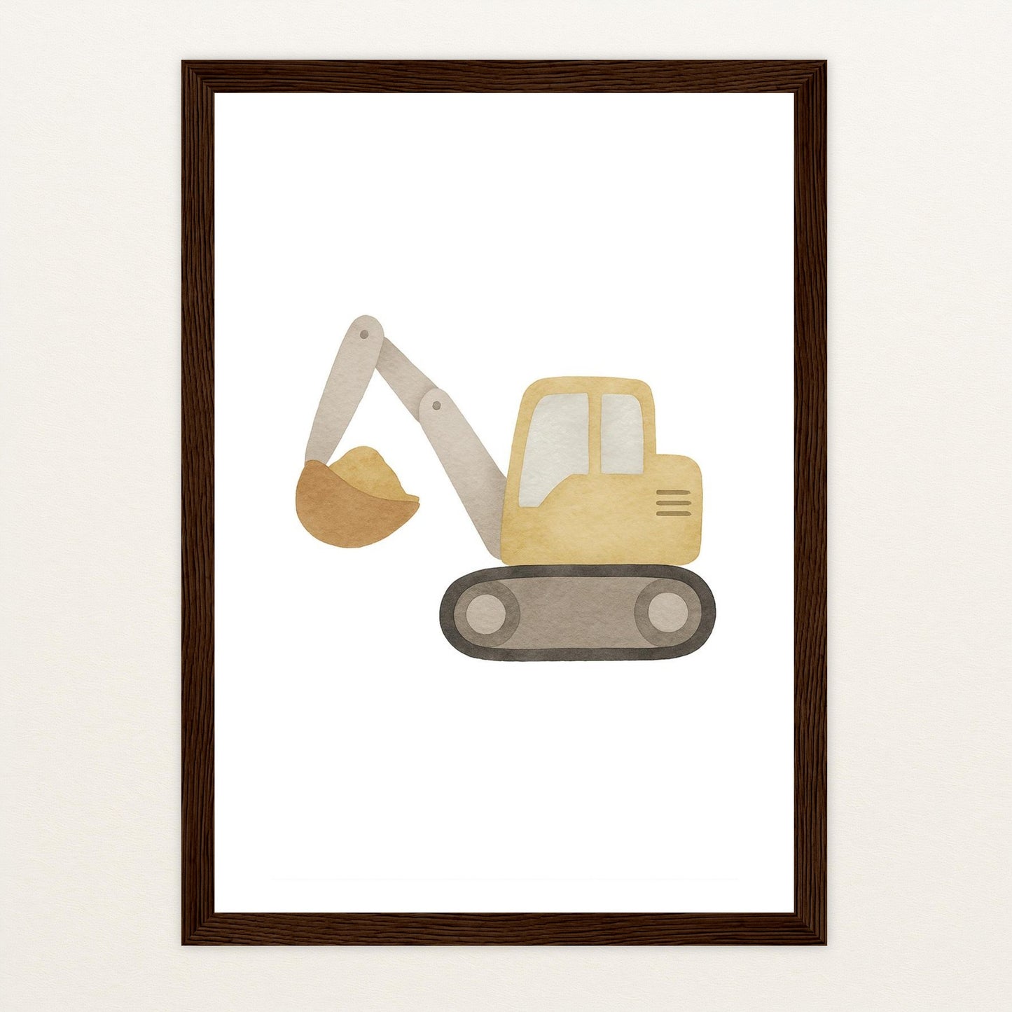 Bagger Poster mit Holzrahmen von tinylearner