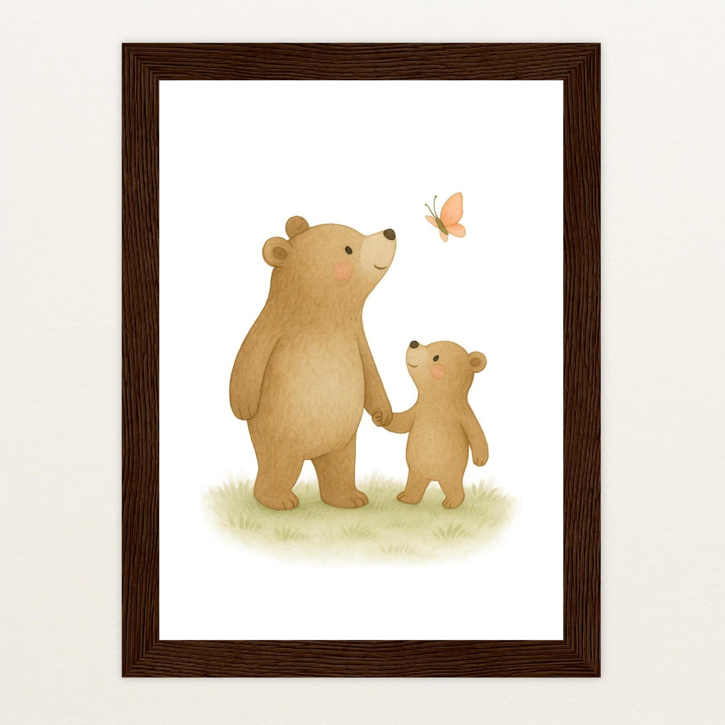 Balu der Bär - Motiv: "Schmetterling" Poster mit Holzrahmen von tinylearner