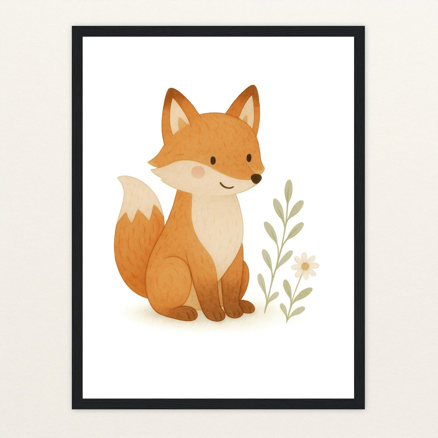Finnegan der Fuchs Poster mit Holzrahmen von tinylearner