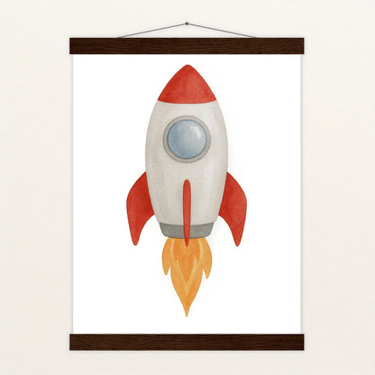 Rakete Poster mit Leisten von tinylearner