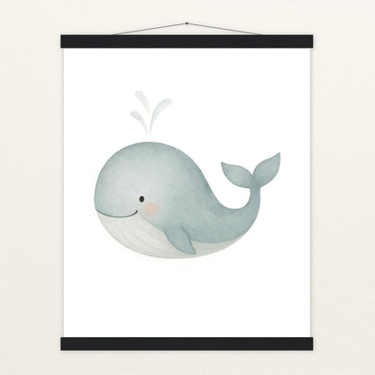 Willi der Wal Poster mit Leisten von tinylearner