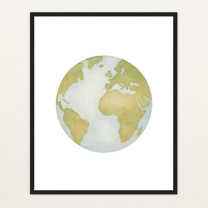 Erde Poster mit Holzrahmen von tinylearner