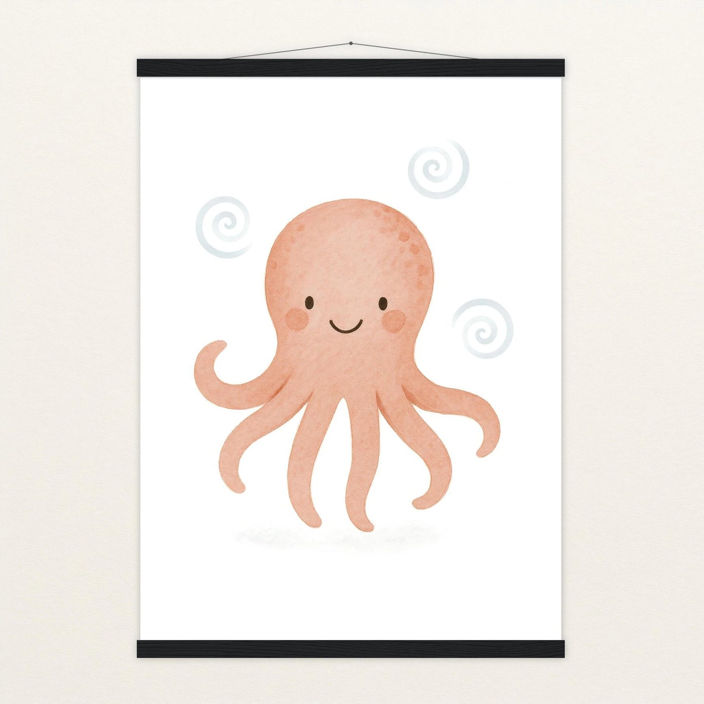 Tilli der Tintenfisch Poster mit Leisten von tinylearner