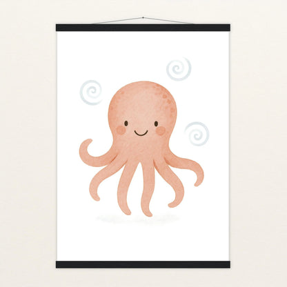 Tilli der Tintenfisch Poster mit Leisten von tinylearner