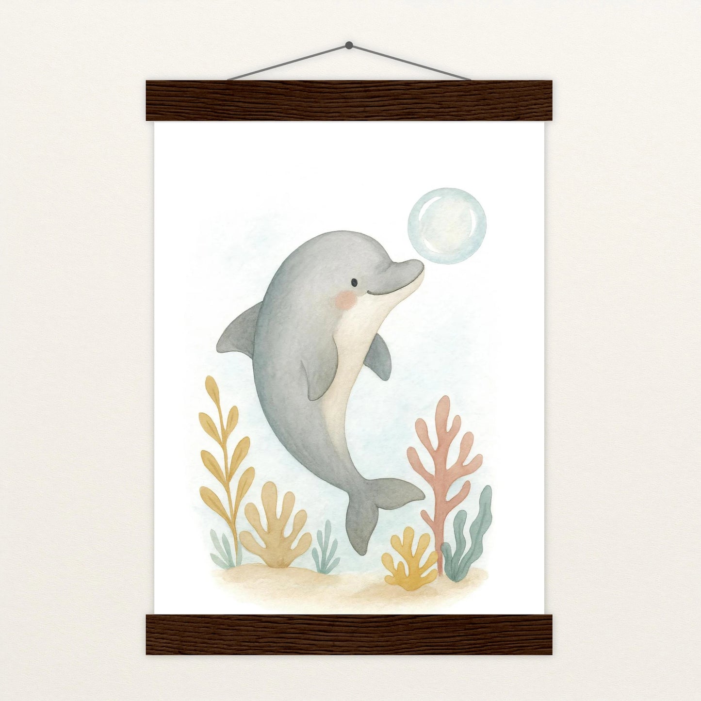 Dora der Delfin - Motiv: "Luftblase" Poster mit Leisten von tinylearner