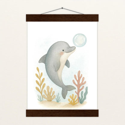 Dora der Delfin - Motiv: "Luftblase" Poster mit Leisten von tinylearner