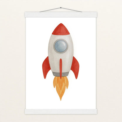 Rakete Poster mit Leisten von tinylearner