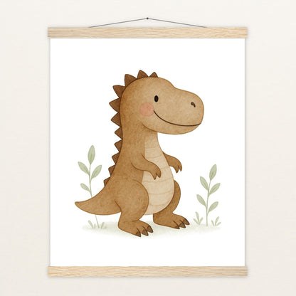 Dinosaurier T-Rex Poster mit Leisten von tinylearner