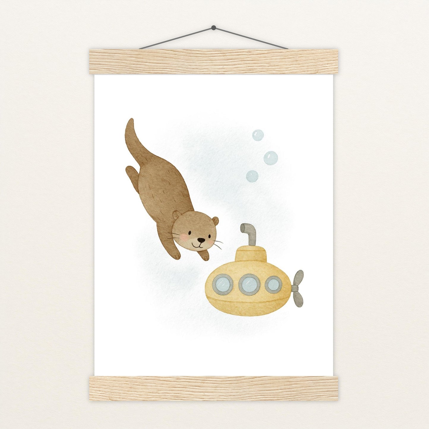 Otti der Otter - Motiv: "U-Boot" Poster mit Leisten von tinylearner