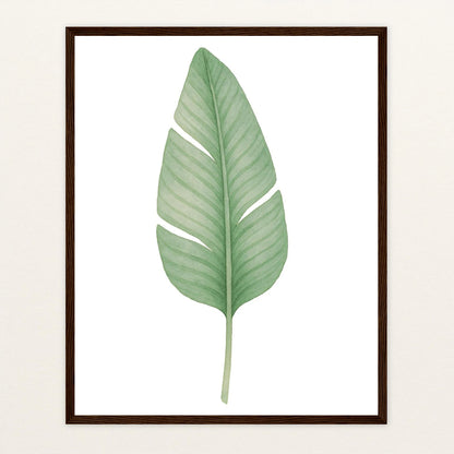 Strelitzien-Blatt Poster mit Holzrahmen von tinylearner