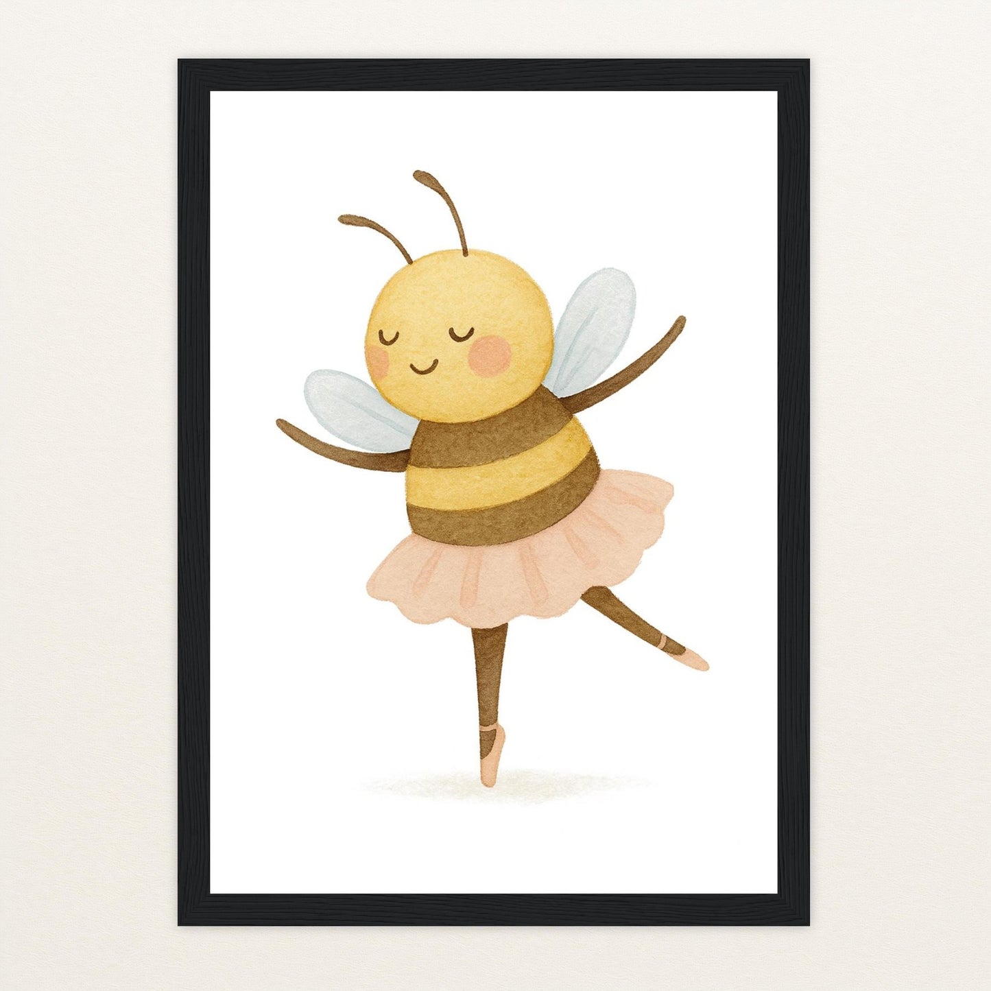 Bibi die Biene - Motiv: "Ballett" Poster mit Holzrahmen von tinylearner