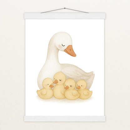 Gusi die Gans - Motiv: "Familie" Poster mit Leisten von tinylearner