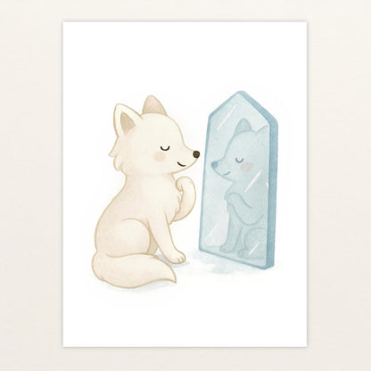 Pino der Polarfuchs - Motiv: "Spiegel" Poster von tinylearner