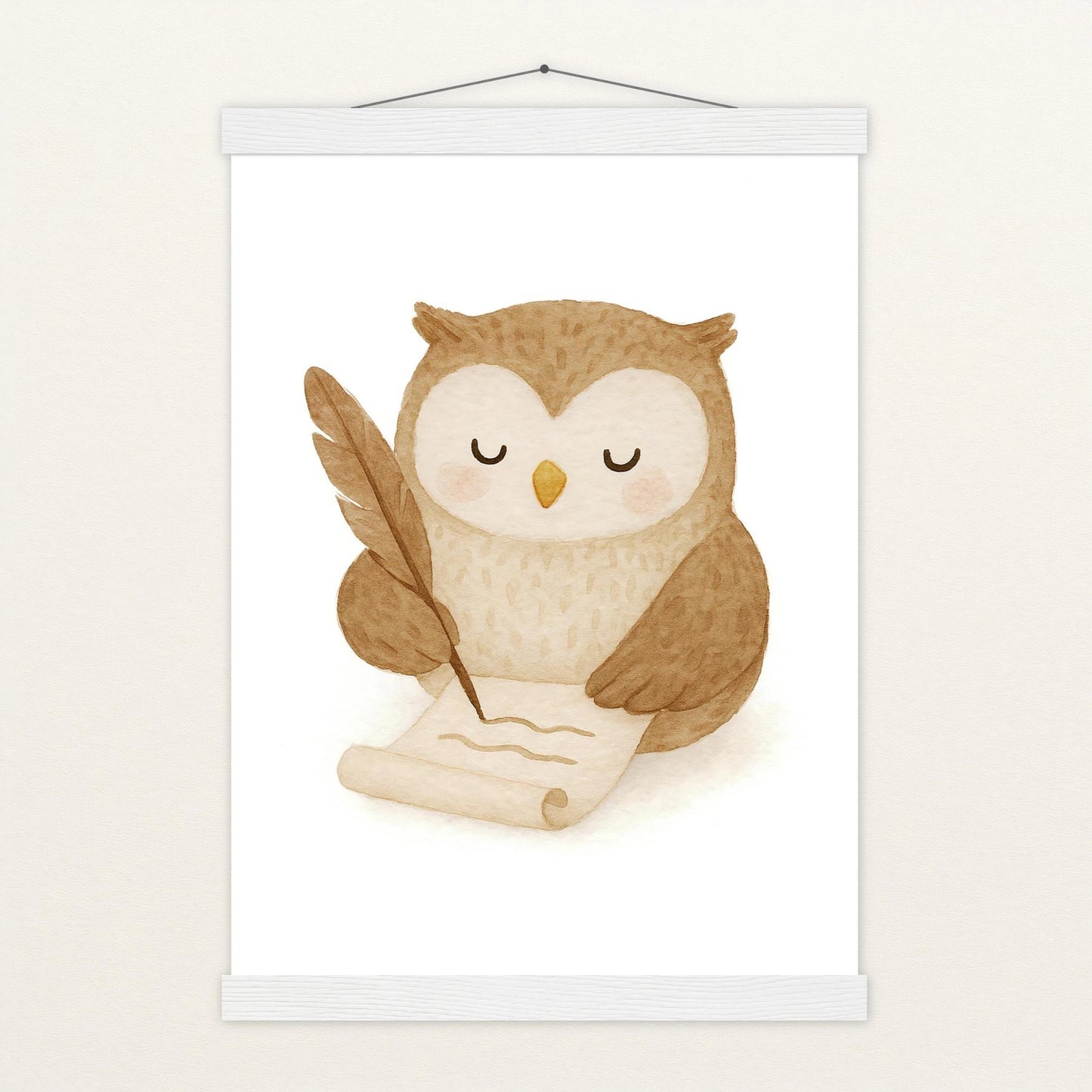 Emmi die Eule - Motiv: "Brief" Poster mit Leisten von tinylearner