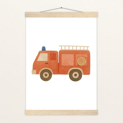 Feuerwehrauto Poster mit Leisten von tinylearner