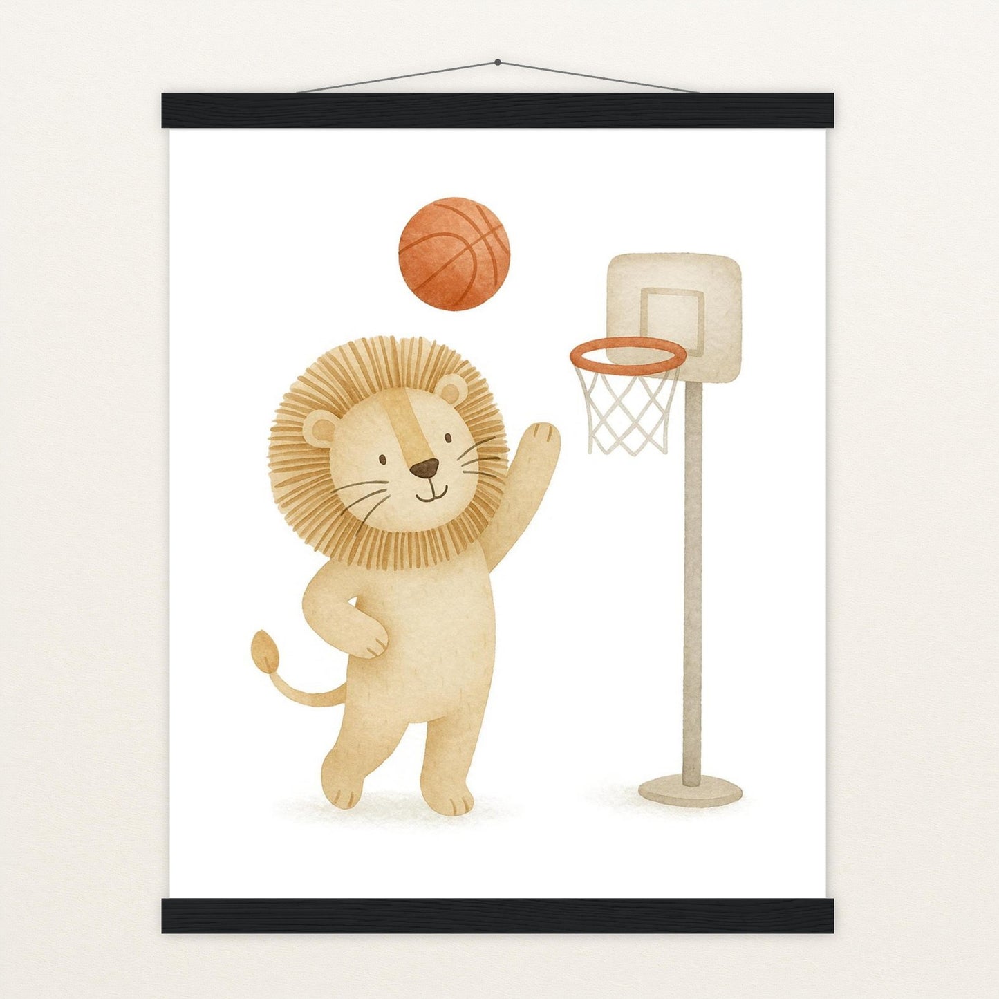 Leo der Löwe - Motiv: "Basketball" Poster mit Leisten von tinylearner