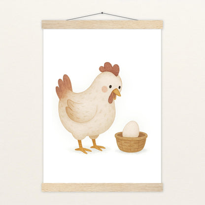 Hanni das Huhn - Motiv: "Ei" Poster mit Leisten von tinylearner