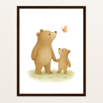 Balu der Bär - Motiv: "Schmetterling" Poster mit Holzrahmen von tinylearner
