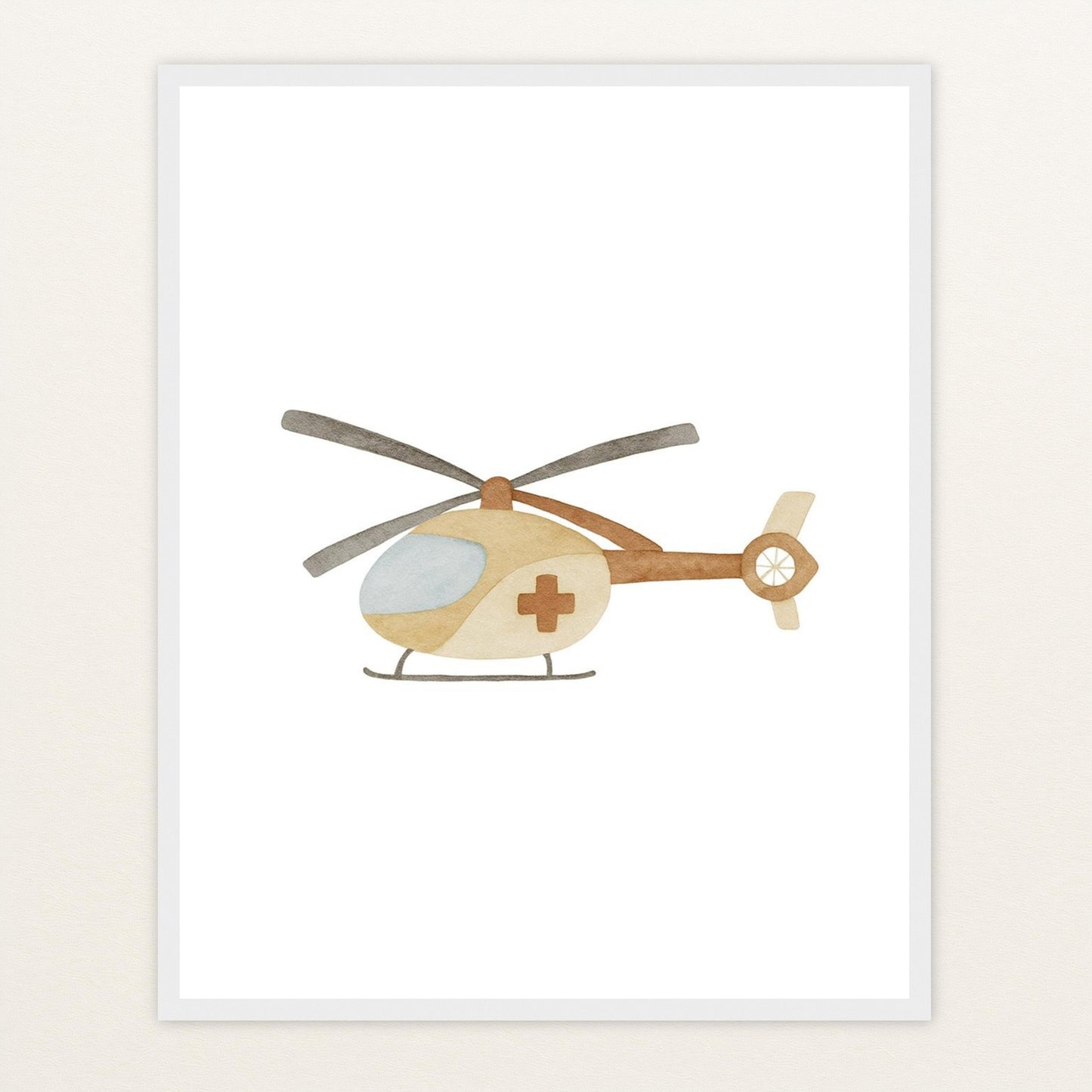 Rettungshubschrauber Poster mit Holzrahmen von tinylearner