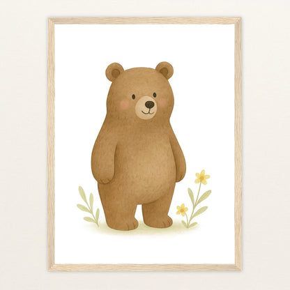 Balu der Bär Poster mit Holzrahmen von tinylearner
